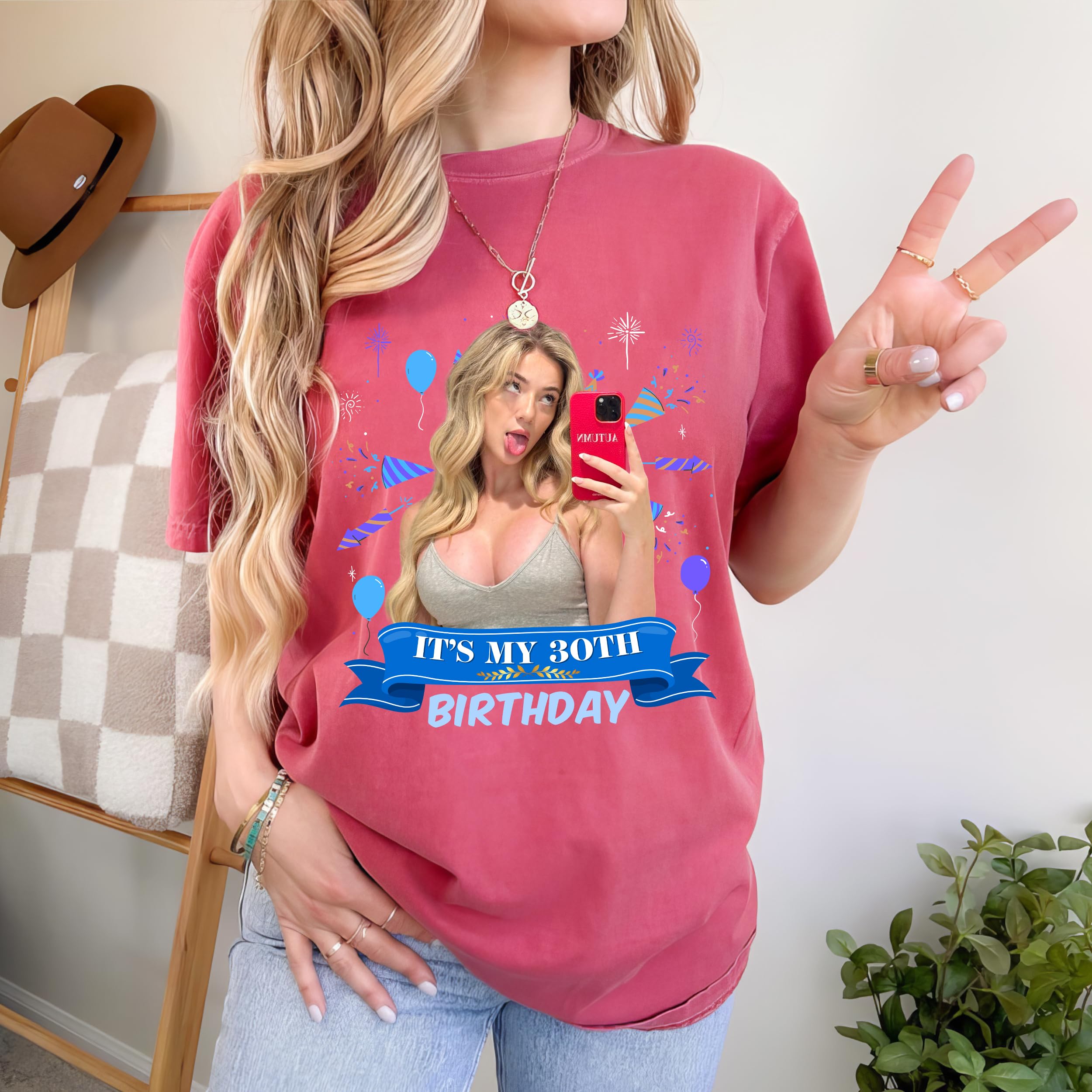 Custom Birthday Shirt Personalized Party Photo Shirts It's My Birthday Shirt Custom Picture Shirts Matching Group Tee Unique Gift for Him Her