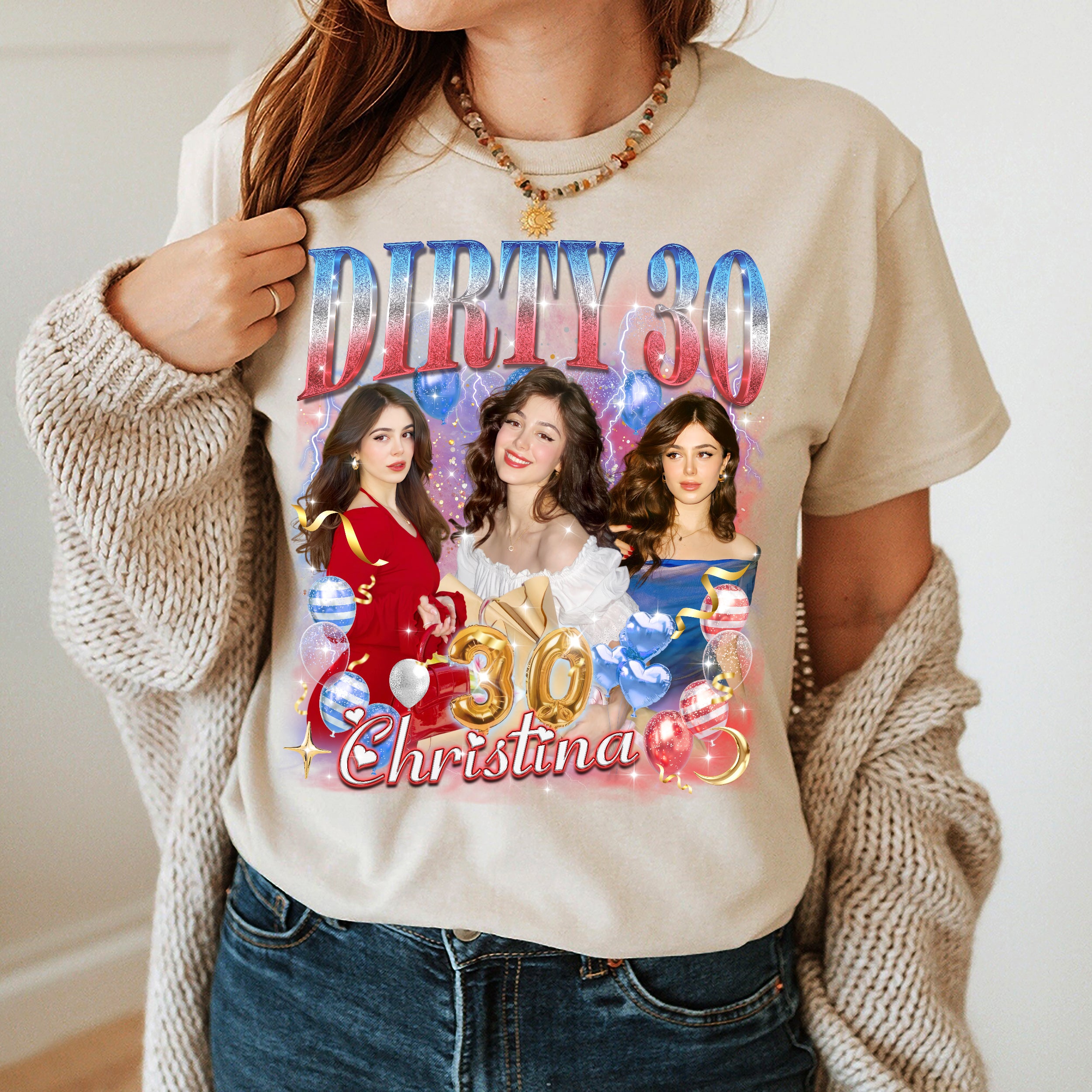 Mit & Mia Custom Birthday Shirt for Women Men Custom Bootleg Rap Tee Personalized Gifts for Birthday Girl Funny Shirts Family Matching Shirt