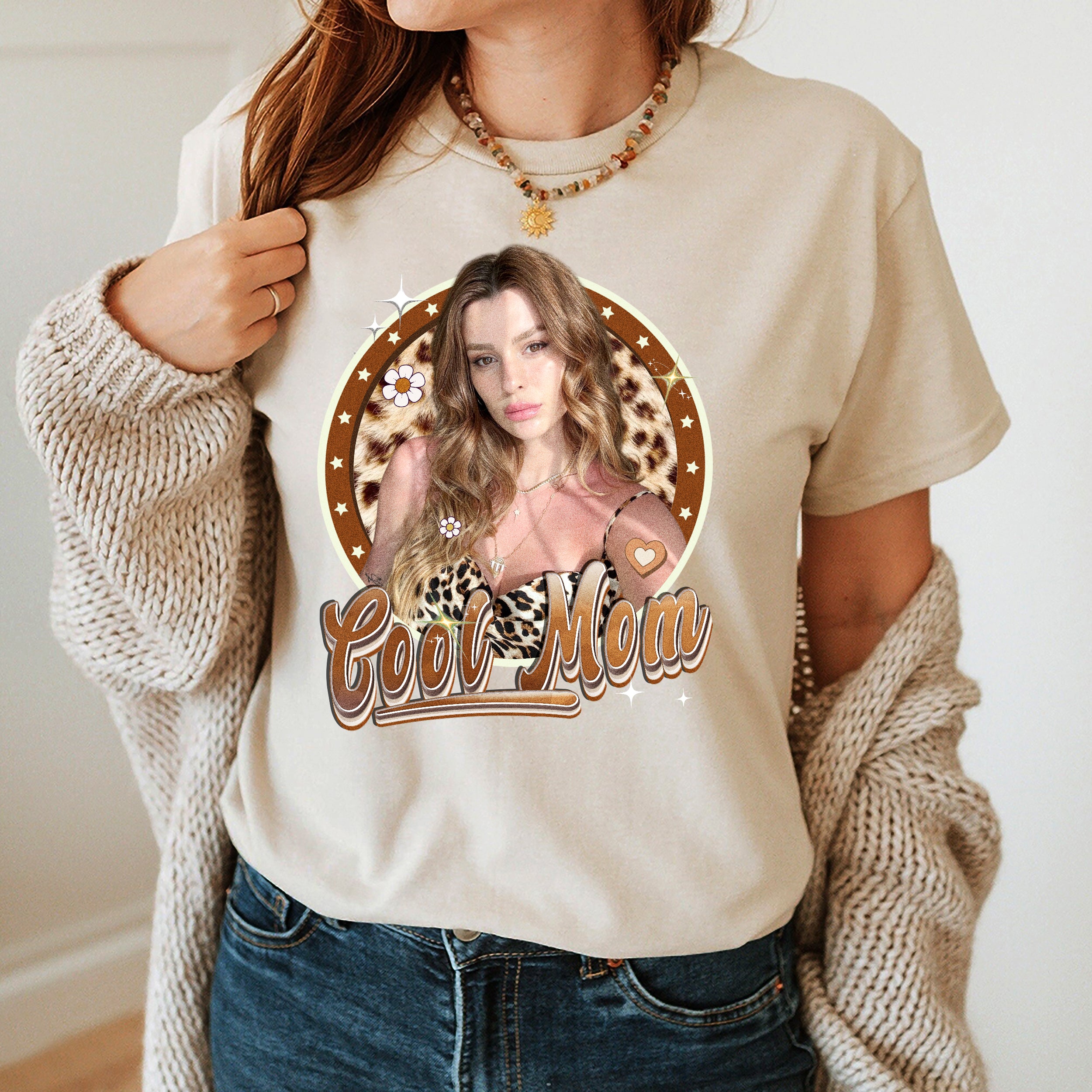 Custom Mom Shirt, for Mom, Customize Tshirt with Photo, Shirts for Mama Vintage Tee Custom Face Shirt, Mother's Day Shirts for Women