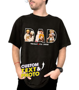 Mit & Mia Custom Dad Shirts, Personalized Dad T-Shirt with Kids Name, Custom Daddy Grandpa Shirt with Photo, for Husband, Birthday Day Gift