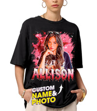 Custom T Shirts Bootleg Rap Tee Shirts for Boyfriend Girlfriend Vintage Bootleg Style Graphic Face Photo Gift Idea for Valentines Birthday Christmas