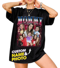 Mit & Mia Custom Your Own Bootleg Rap Tee Shirts Personalized Vintage Graphic Tee Face Shirt Idea Gift for Mom from Daughter Son Mother Day