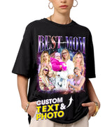 Mit & Mia Custom T Shirts Bootleg Rap Tee Best Mom Shirt for Mom Mama Personalized Shirt with Face Photo New Mom Gifts for Mother Day