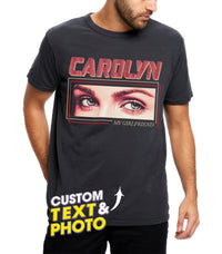 Mit & Mia Custom Shirts for Boyfriend Custom Eye Shirt Girlfriend Face Shirt with Photo Valentine Gift for Him Custom Your Own Tee I Love My Girlfriend