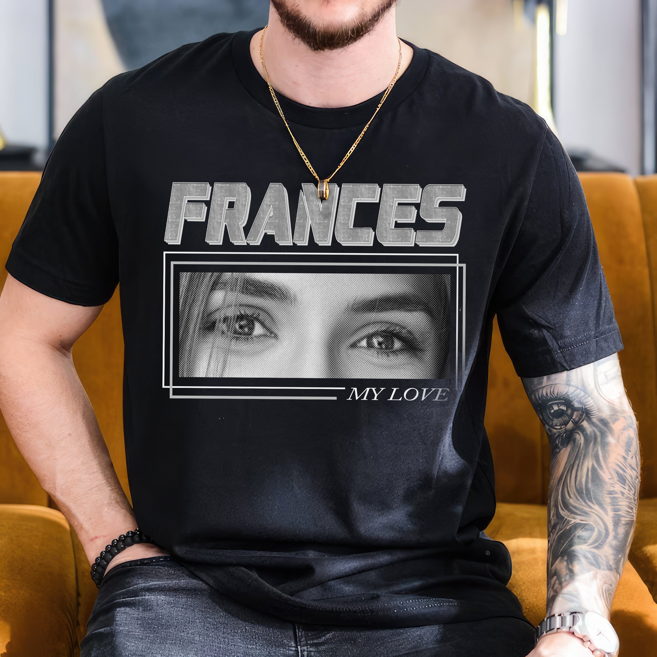 Mit & Mia Custom Shirts for Boyfriend Custom Eye Shirt Girlfriend Face Shirt with Photo Valentine Gift for Him Custom Your Own Tee I Love My Girlfriend