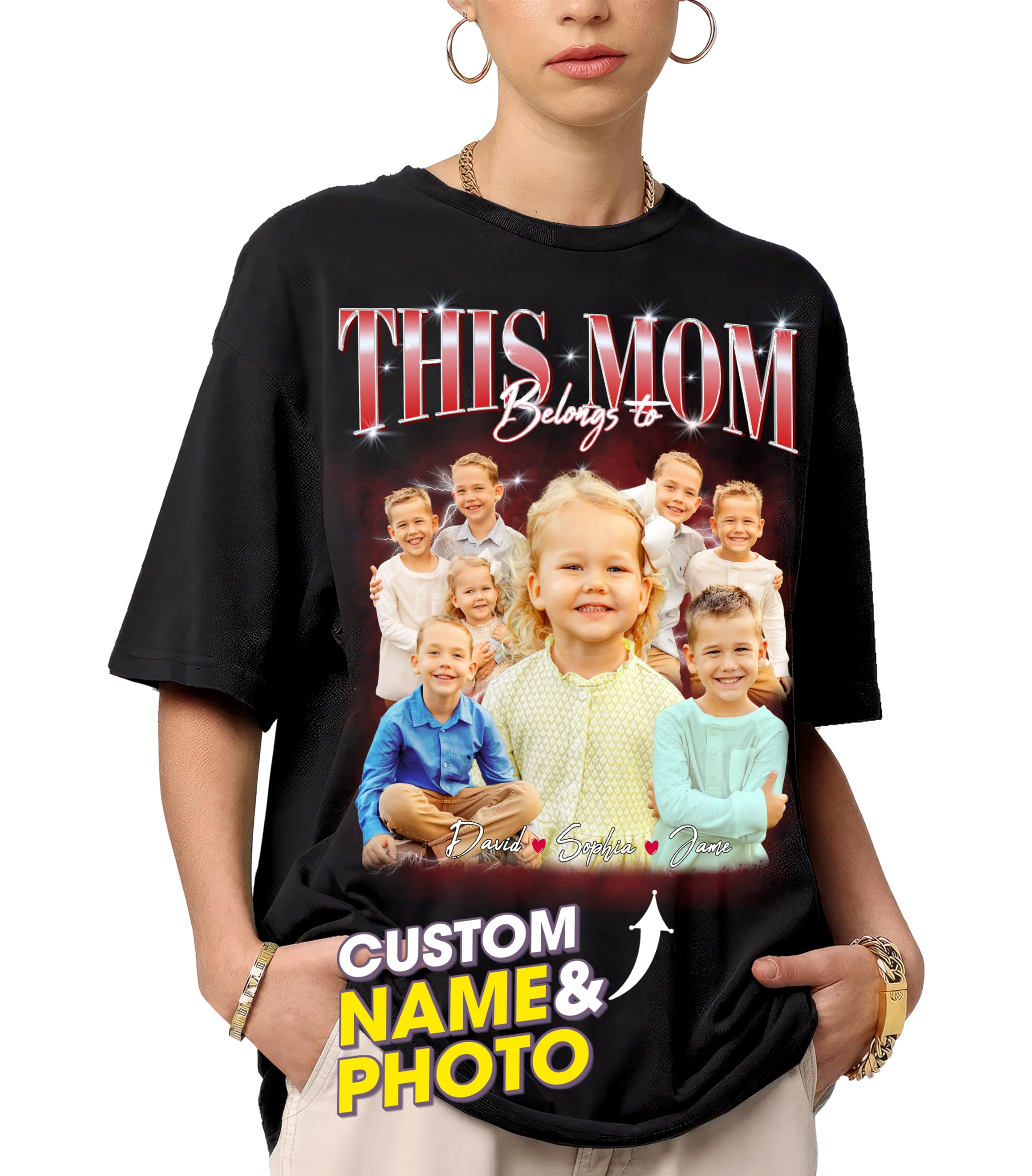 Mit & Mia Custom Mothers Day Shirt Custom Bootleg Rap Tee Personalized Mom Shirt Custom Your Own Vintage Shirt Graphic Tees Birthday