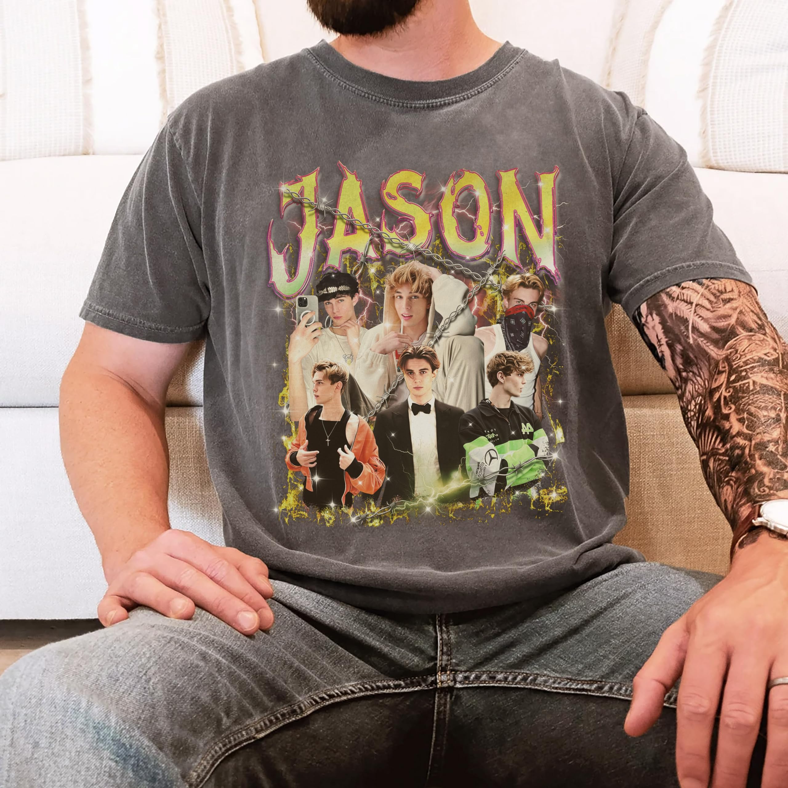 Custom Bootleg Rap Tee Shirt for Boyfriend Girlfriend Custom Face Tshirt Vintage Graphic Shirt Gift Idea for Birthday and Valentines Day