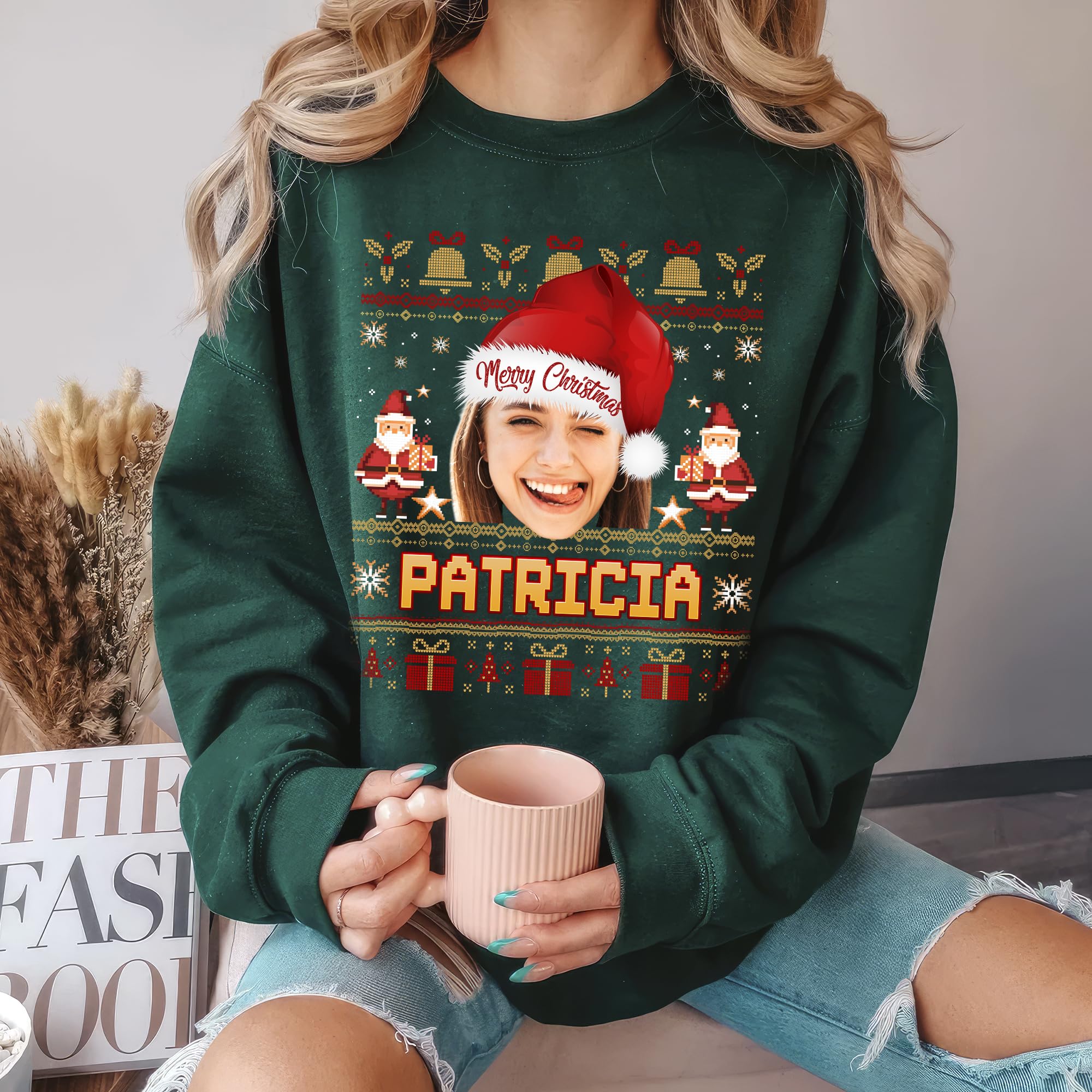 Custom Face Ugly Christmas Shirt & Sweater - Customize Matching Family T Shirts & Sweatshirts for Women & Men