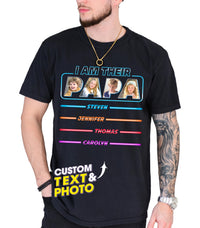 Custom Shirts with Kids Name Papa Shirt Custom Photo Shirt Personalized Gifts Idea for Fathers Day from Daughter and Son