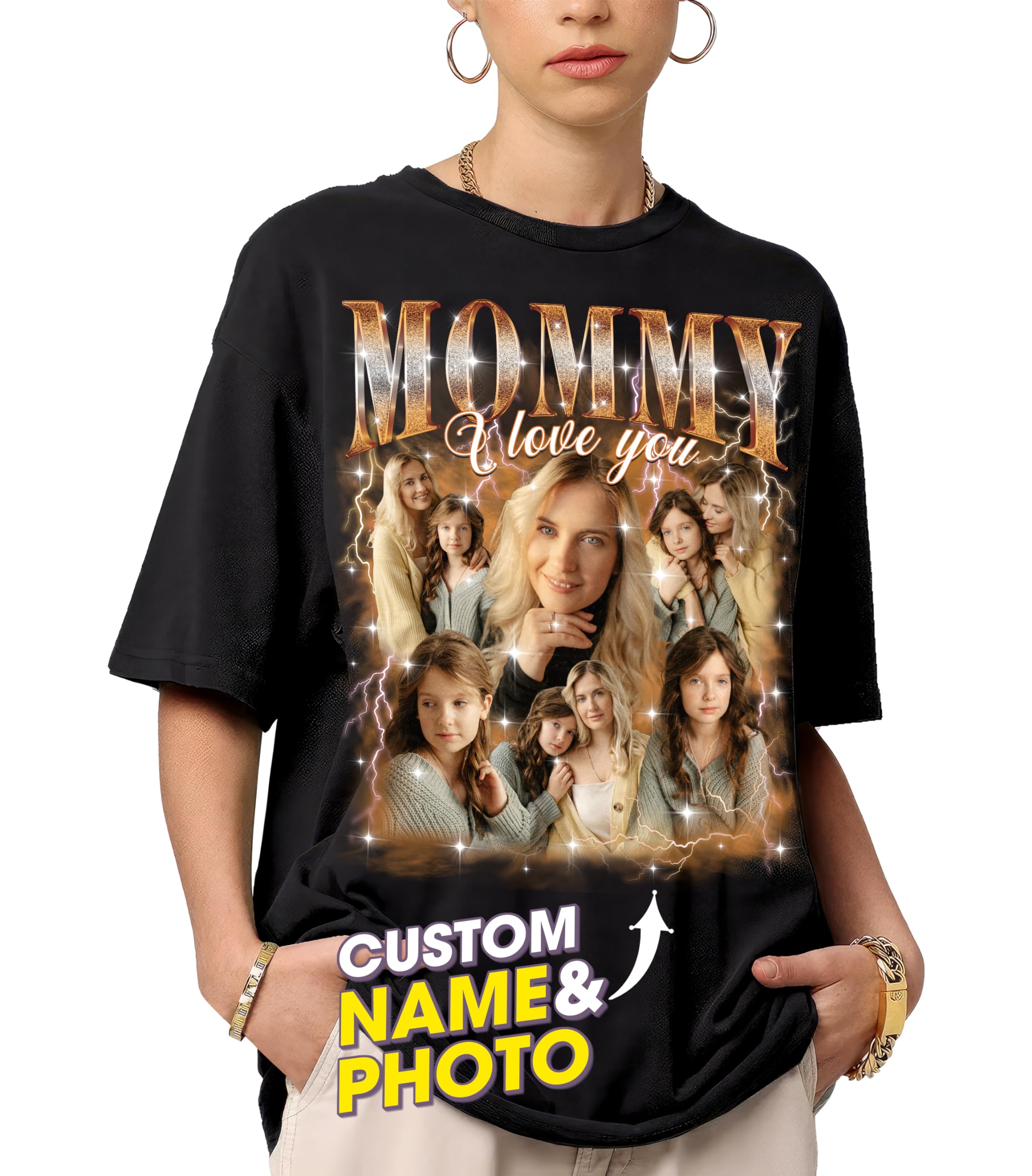 Mit & Mia Custom Mothers Day Shirt Custom Bootleg Rap Tee Personalized Mom Shirt Custom Your Own Vintage Shirt Custom Graphic Tees Birthday