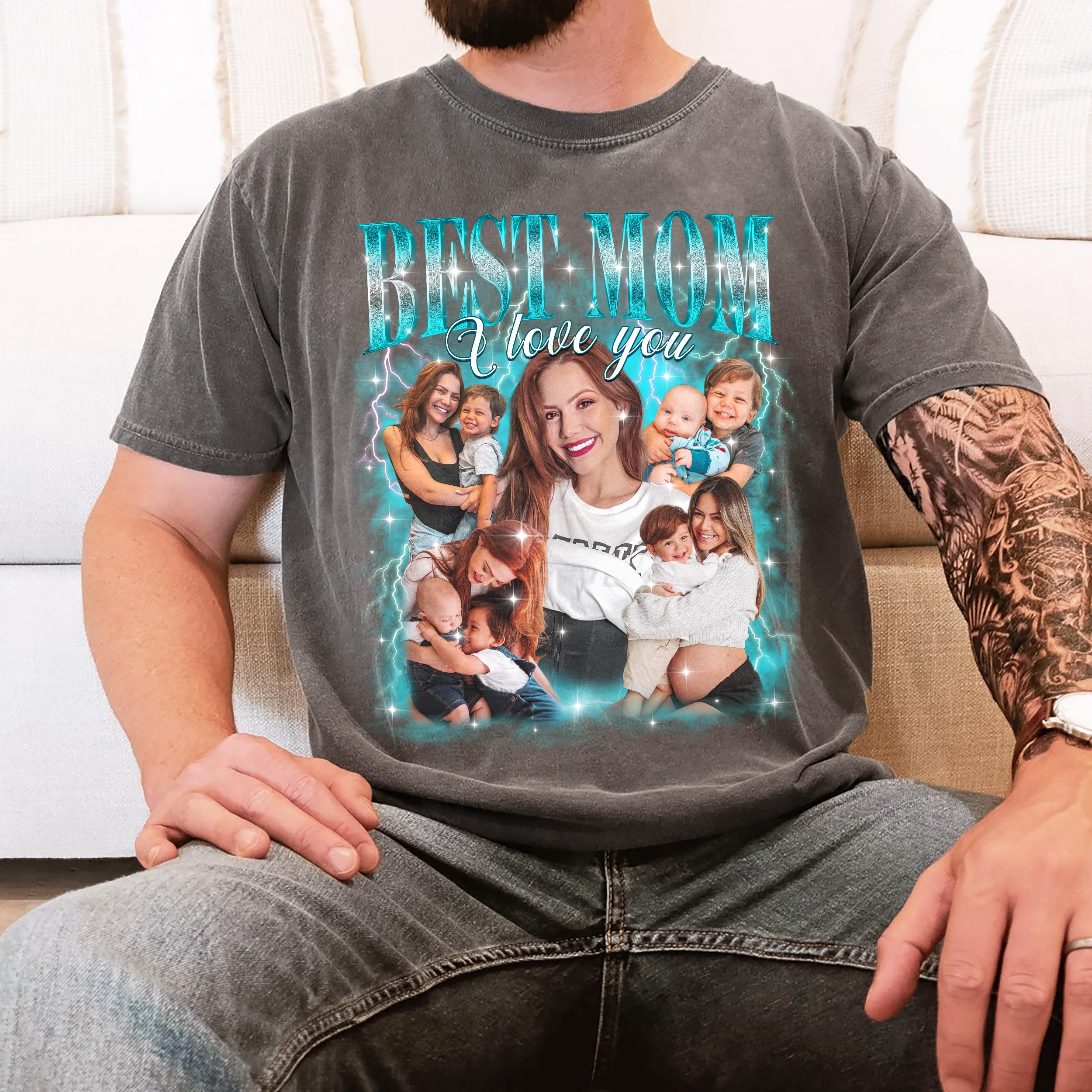 Mit & Mia Custom Your Own Bootleg Rap Tee Custom Shirt for Mom Personalized Custom Vintage Graphic Tee Shirt for Mother Grandma