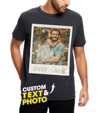 Personalized for Dad Custom Shirts with Pictures Vintage Tee Custom Face Shirt for Dad Daddy Shirt Gifts Idea for Fathers Day from Daughter and Son