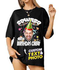 Custom Birthday Matching Shirts for Women Men Personalized Gifts for Birthday Funny Face Shirts with Photos