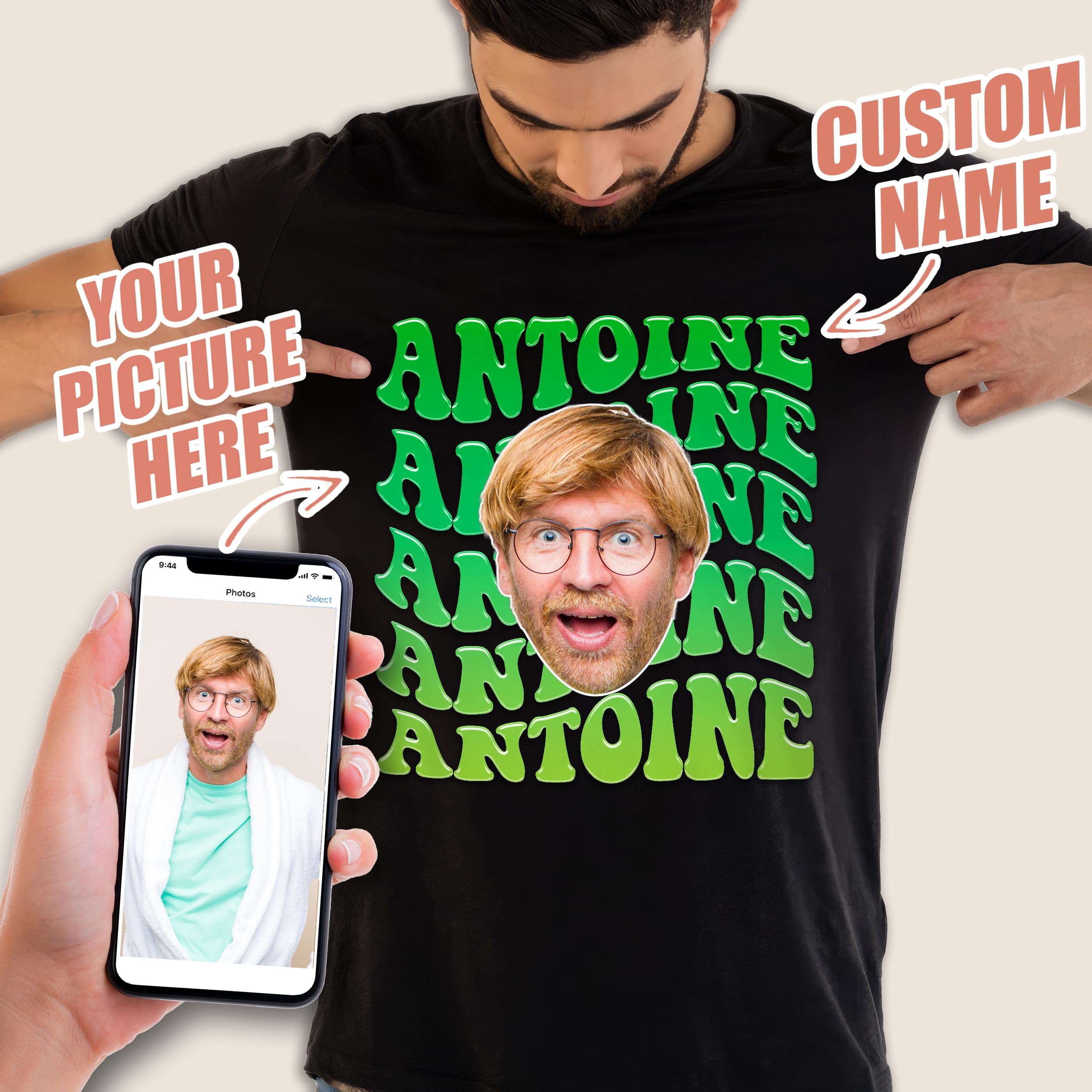 Custom Birthday Face Shirts, Funny Birthday Shirt, Personalized Party Photo Shirts, Custom Picture Shirt, Matching Group Tee Unique Gift for Him Her