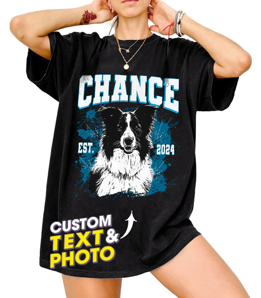 Mit & Mia Custom T Shirts with Photo Vintage Graphic Tees Custom Dog Shirt Unique Gifts for Dog Cat Lovers Custom Pet Shirt Birthday