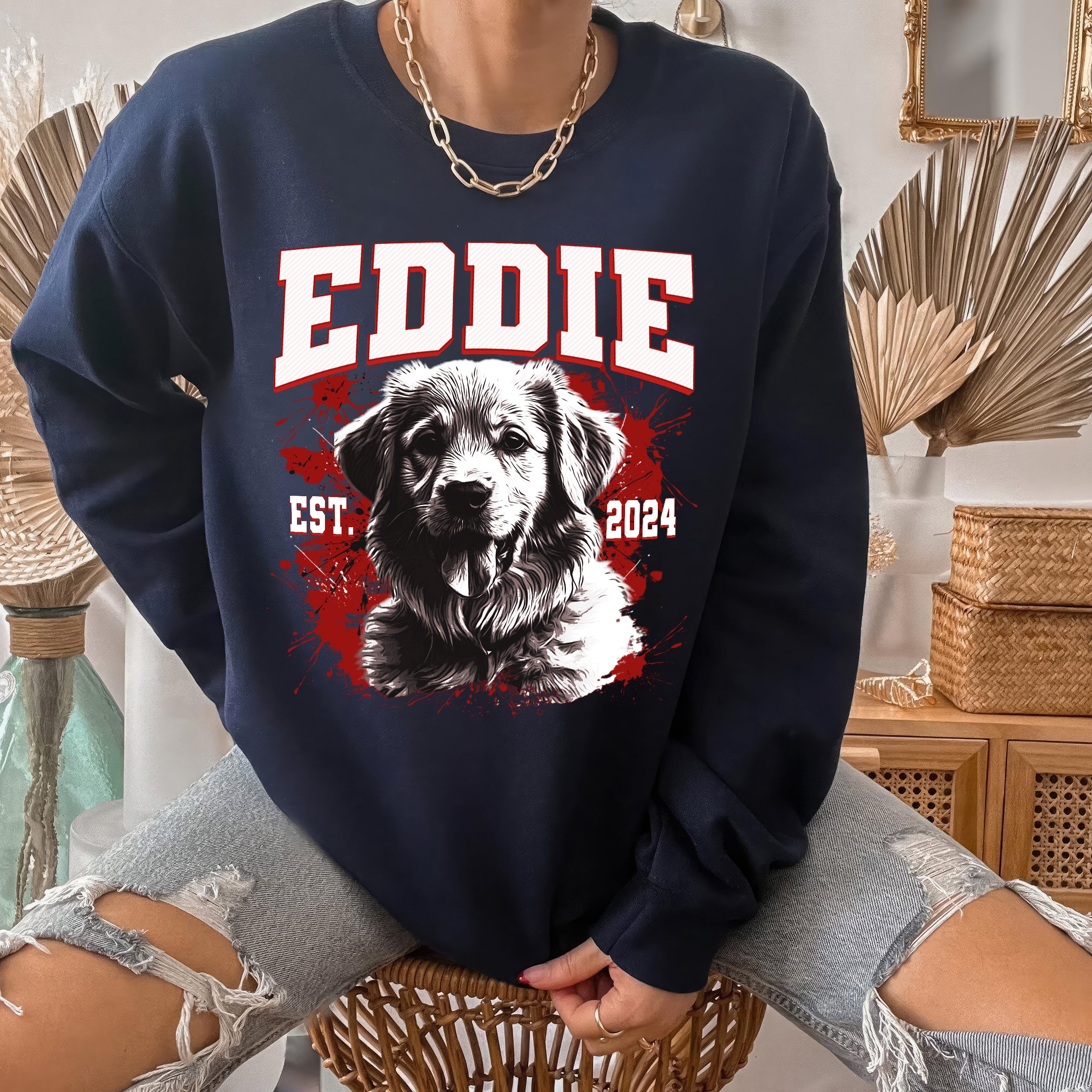 Mit & Mia Custom T Shirts with Photo Vintage Graphic Tees Custom Dog Shirt Unique Gifts for Dog Cat Lovers Custom Pet Shirt Birthday