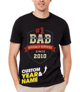 Mit & Mia Personalized for Dad Custom #1 Dad Shirts with Kids Name Shirt for Daddy Gifts Idea for Fathers Day from Wife Daughter and Son