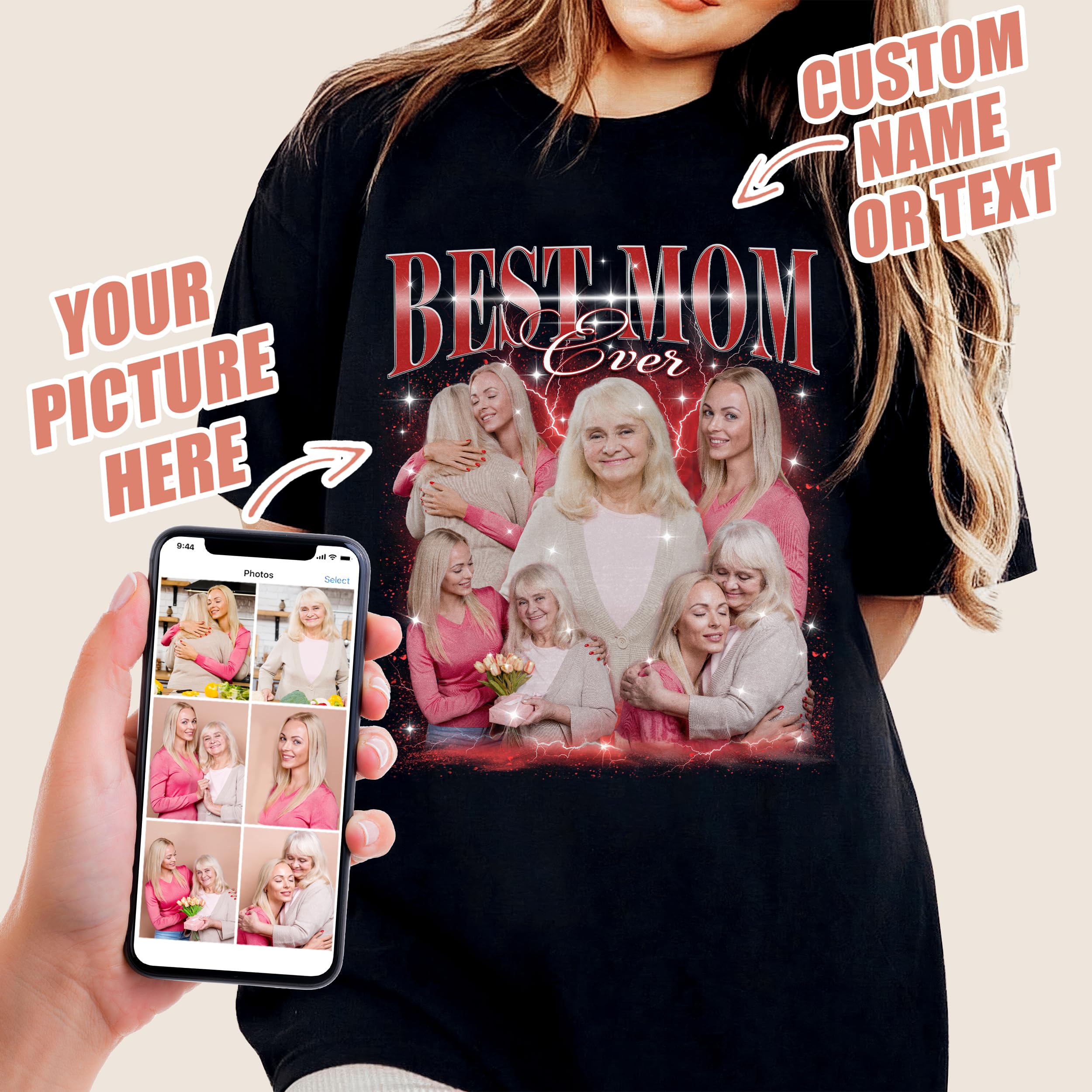 Mit & Mia Custom Bootleg Rap Tee Custom Mothers Day Shirt Personalized Mom Shirt Custom Vintage Shirt Custom Graphic Tees Birthday from Daughter Son