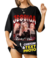 Custom Your Own Bootleg Rap Tee Shirts Custom T Shirt with Photo Vintage Shirt for Boyfriend Girlfriend Unique Gift for Halloween Christmas Birthday Shirt