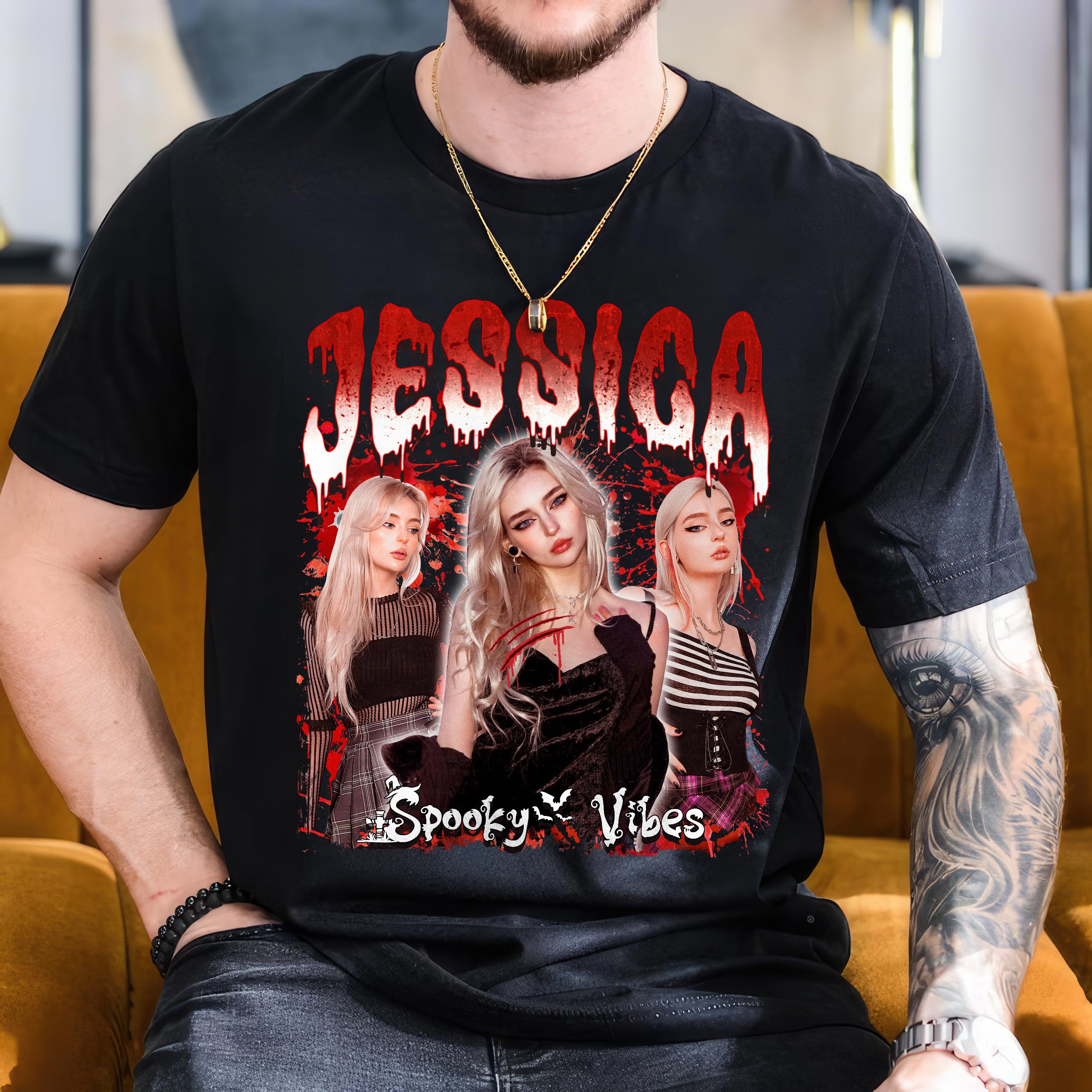 Custom Your Own Bootleg Rap Tee Shirts Custom T Shirt with Photo Vintage Shirt for Boyfriend Girlfriend Unique Gift for Halloween Christmas Birthday Shirt