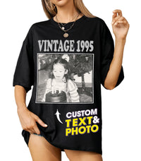 Personalized Birthday Shirt, Custom Photo Shirts, 30th Birthday Gift, Custom Vintage 1995 Shirt Matching Group Tee Funny Gifts for Men Women