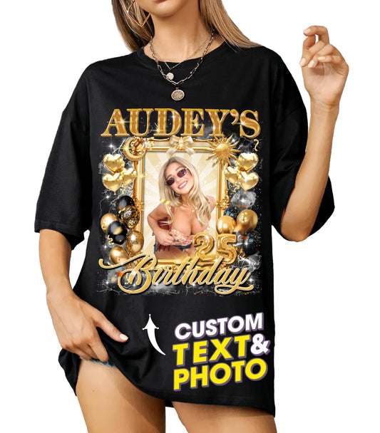 Custom Birthday Shirt Personalized Party Photo Shirts Birthday Girl Shirt Custom Picture Shirts Matching Group Tee Unique Gift for Men Women