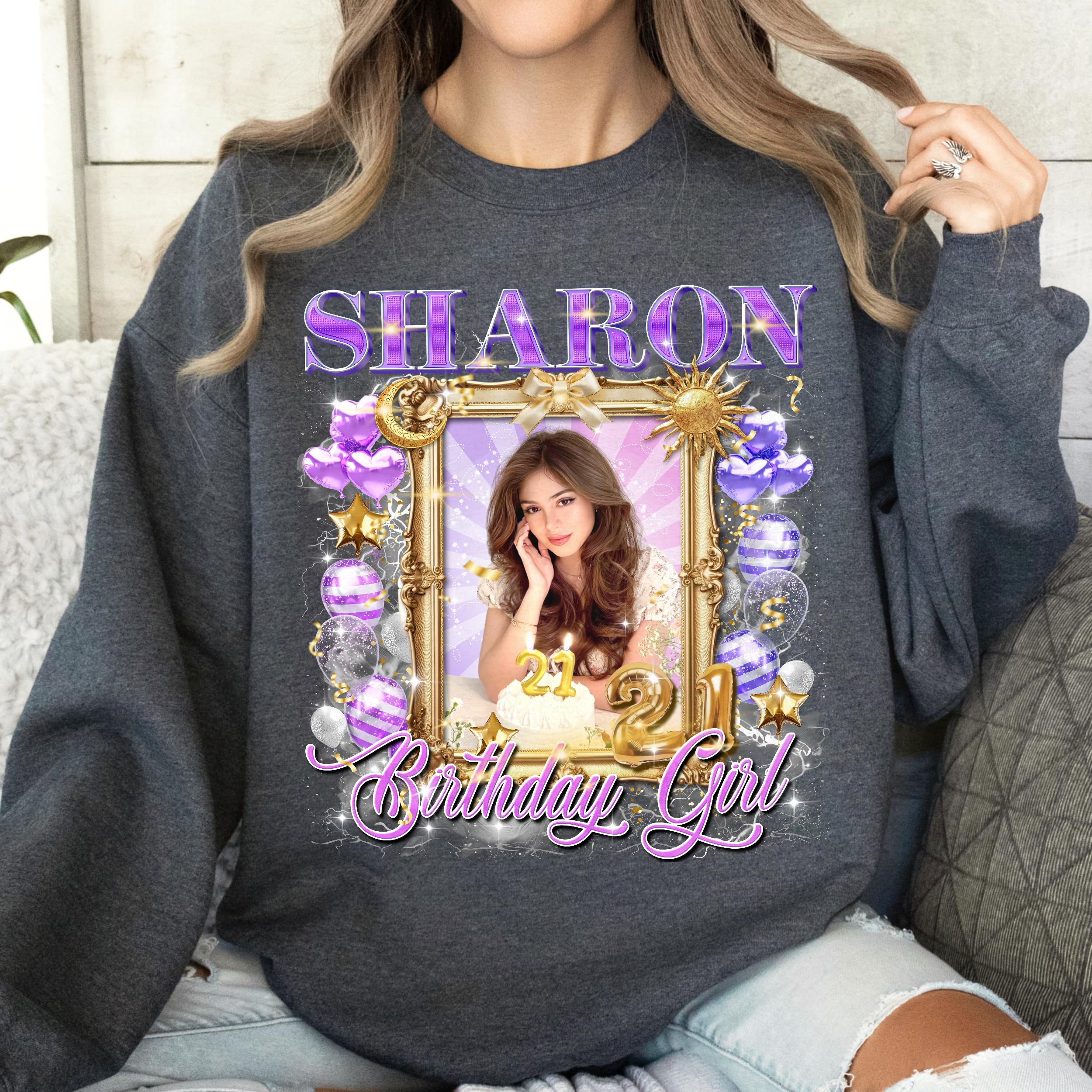 Custom Birthday Shirt Personalized Party Photo Shirts Birthday Girl Shirt Custom Picture Shirts Matching Group Tee Unique Gift for Men Women