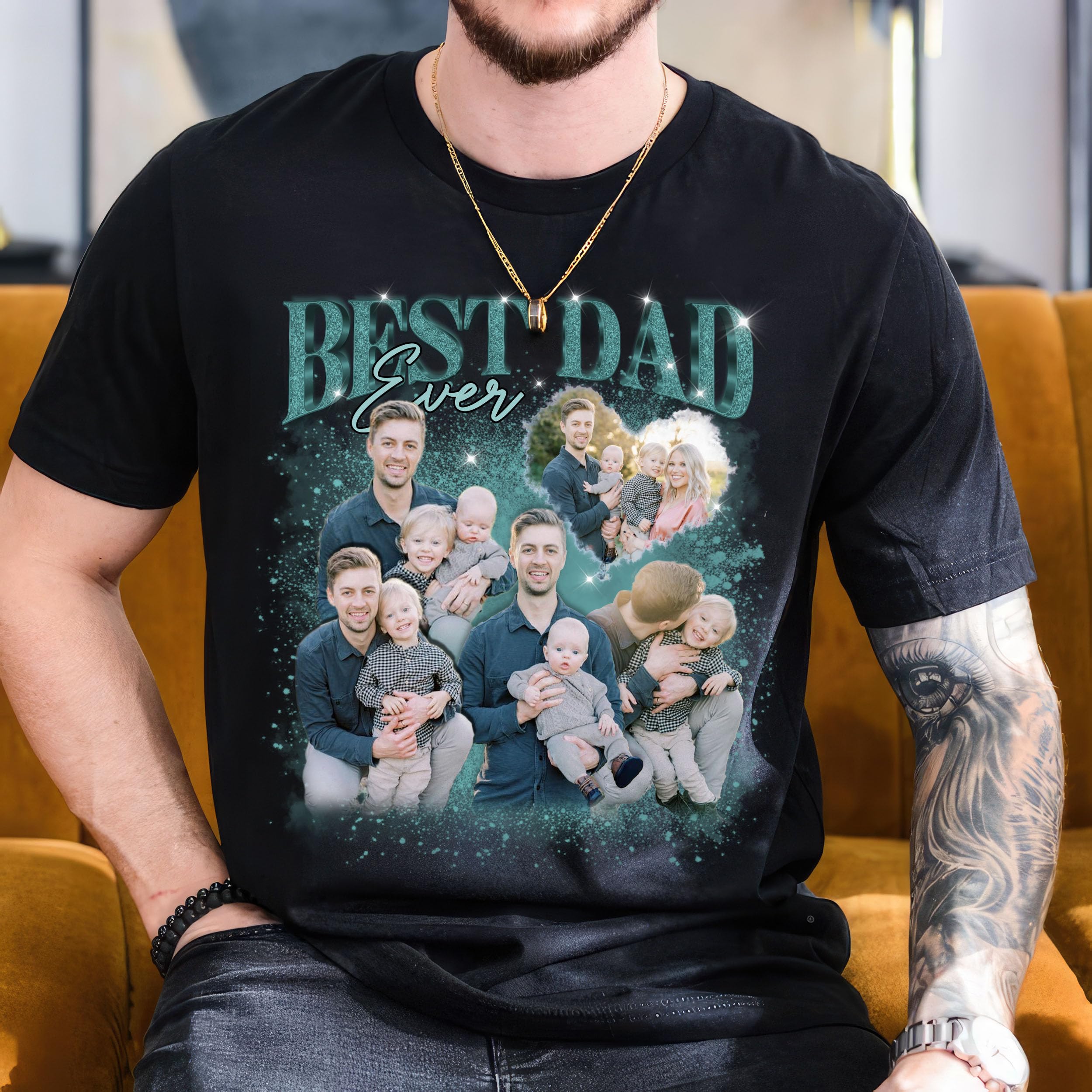 Custom Bootleg Rap Tee Shirts Personalized Vintage Tee Custom Face Shirts Daddy Dad Shirt Gifts Idea for Father's Day Christmas