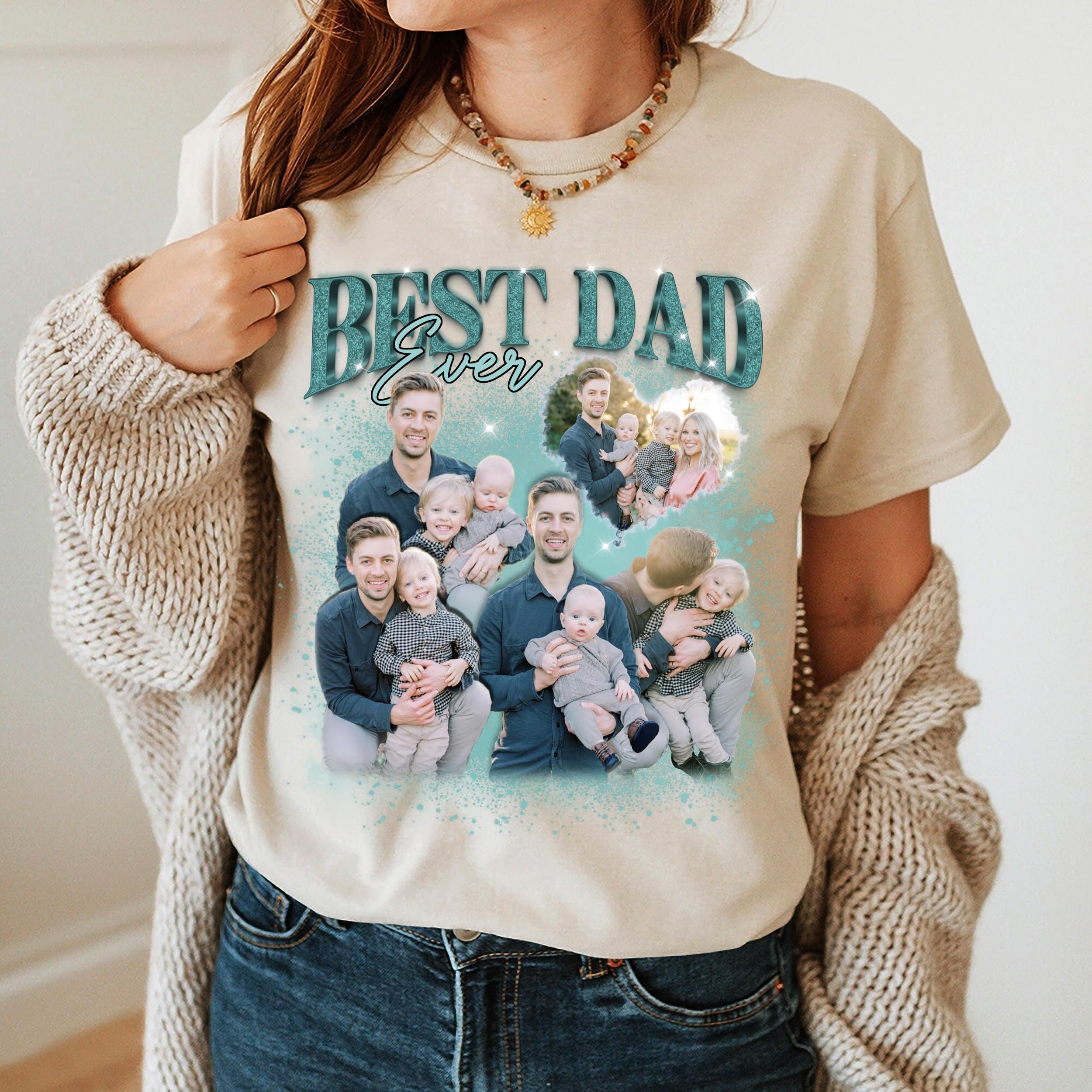 Custom Bootleg Rap Tee Shirts Personalized Vintage Tee Custom Face Shirts Daddy Dad Shirt Gifts Idea for Father's Day Christmas