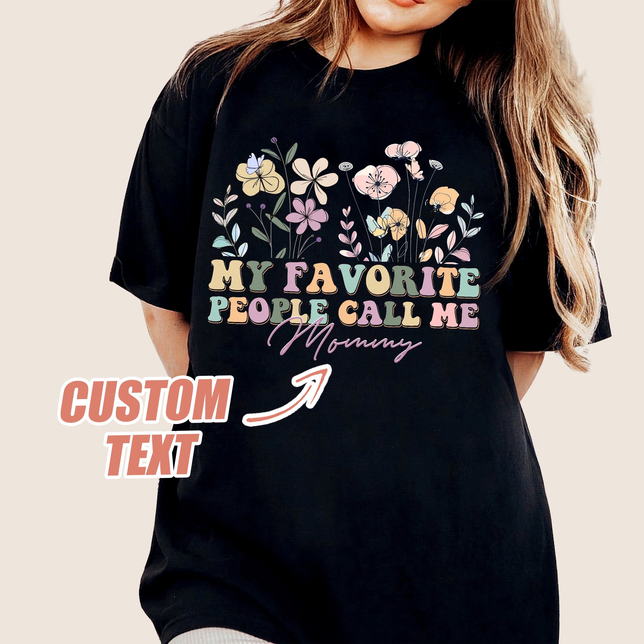 Custom Mom Shirt My Favorite People Call Me Customize Tshirt for Mama Vintage Tee Mother's Day Shirts for Women from Daughter Son