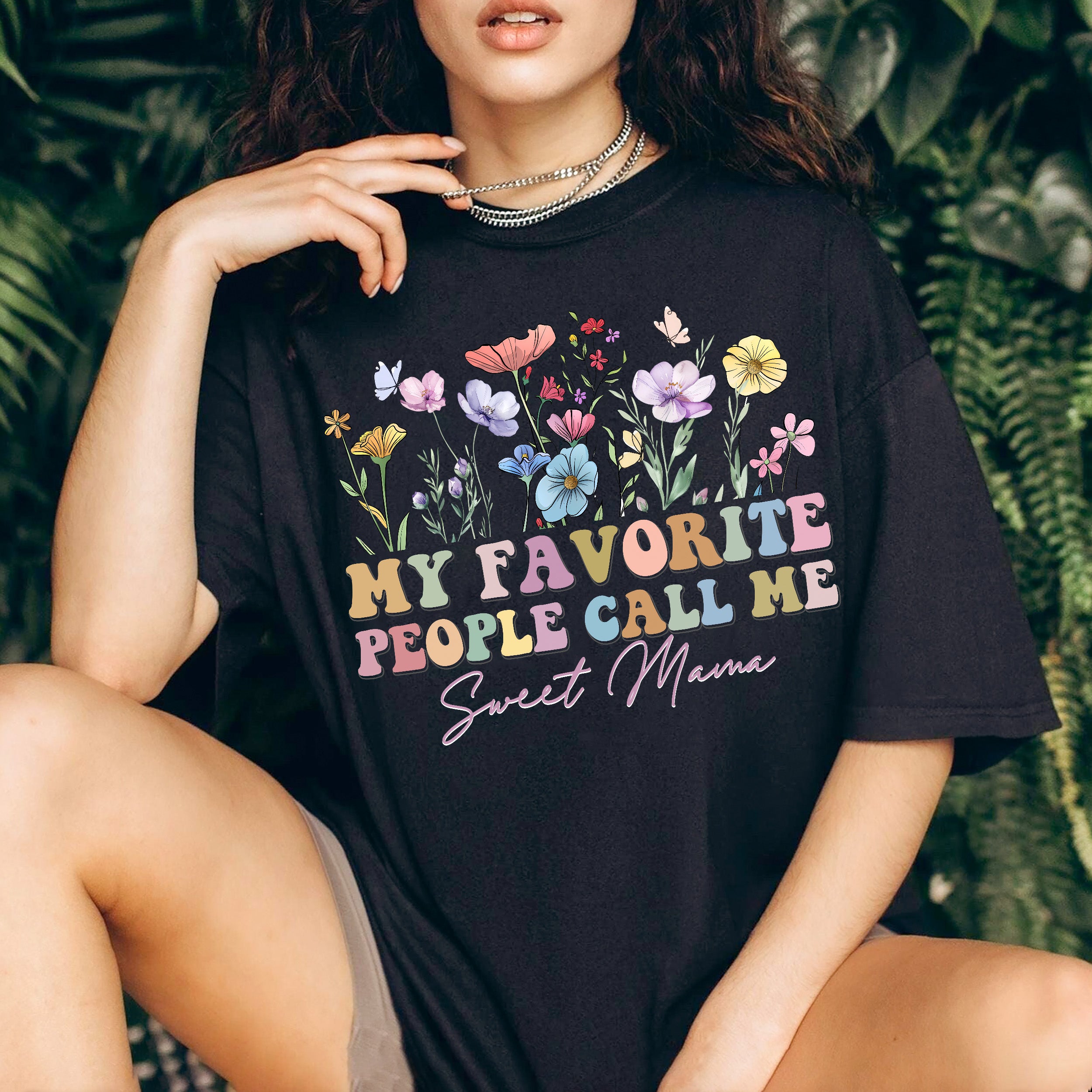Custom Mom Shirt My Favorite People Call Me Customize Tshirt for Mama Vintage Tee Mother's Day Shirts for Women from Daughter Son