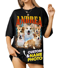 Mit & Mia Custom Your Own Bootleg Rap Tee Shirts for Boyfriend Girlfriend Vintage Graphic Face Shirt with Photo Gift Idea for Birthday Valentines Day Christmas