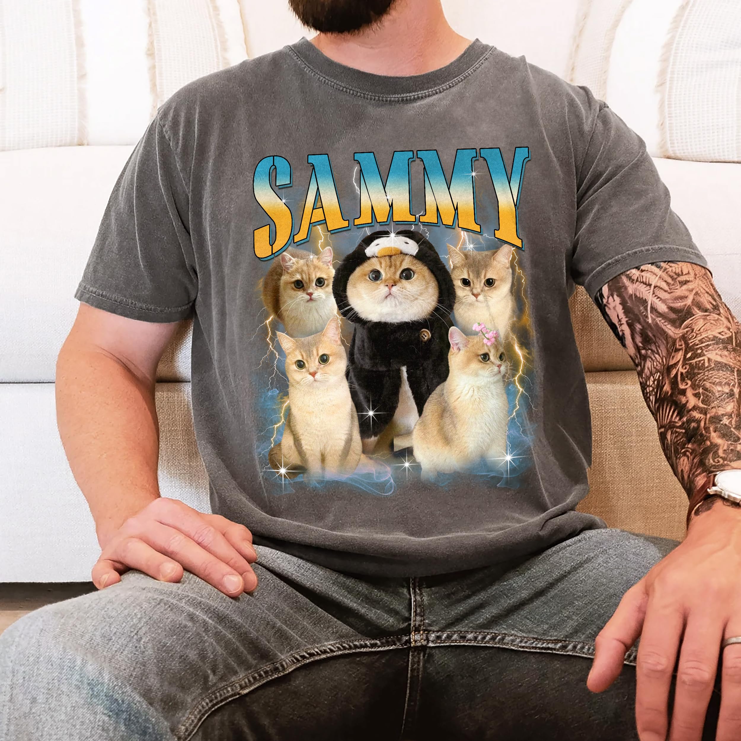 Mit & Mia Custom Your Own Bootleg Rap Tee Shirts for Boyfriend Girlfriend Vintage Graphic Face Shirt with Photo Gift Idea for Birthday Valentines Day Christmas