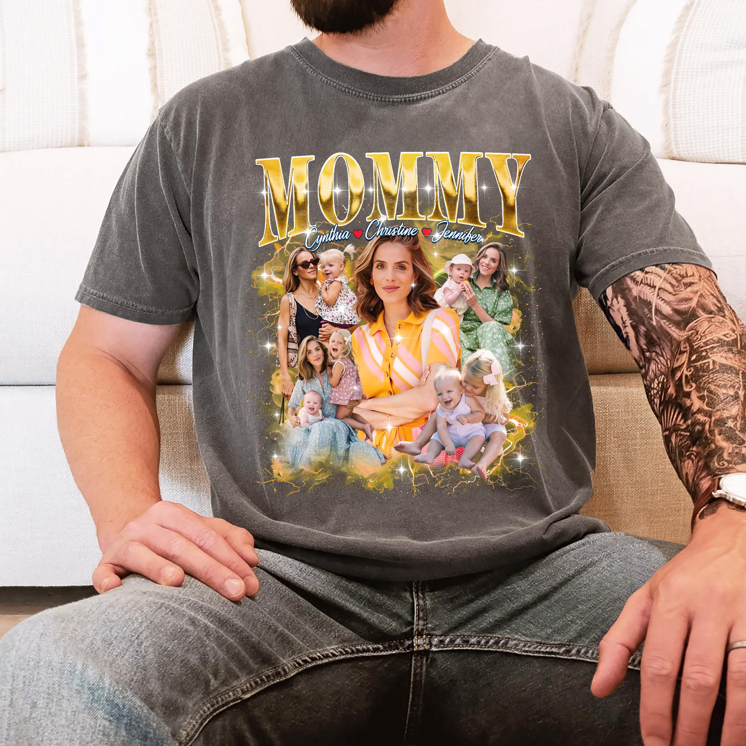 Mit & Mia Custom Bootleg Rap Tee Best Mom Shirt with Face Mommy Photo Vintage T Shirts Personalized from Daughter Son Husband