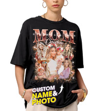 Mit & Mia Custom Bootleg Rap Tee Mom Shirt with Face Custom Mama Photo Vintage T Shirts Personalized from Daughter Son Husband