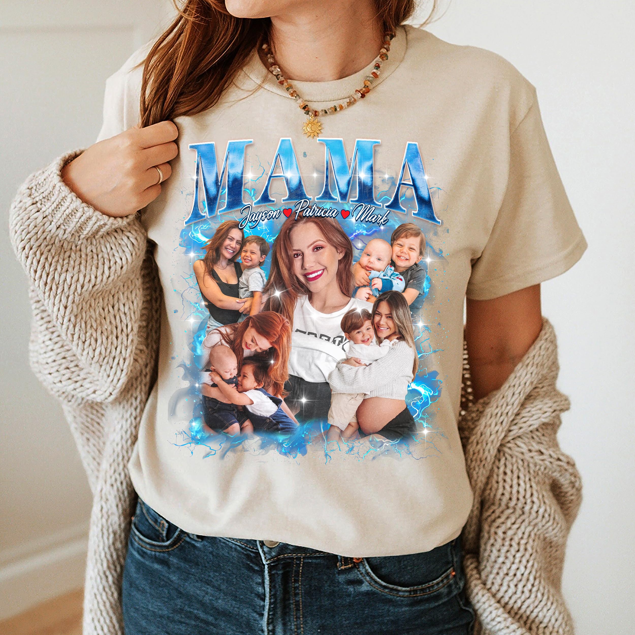 Mit & Mia Custom Bootleg Rap Tee Mom Shirt with Face Custom Mama Photo Vintage T Shirts Personalized from Daughter Son Husband