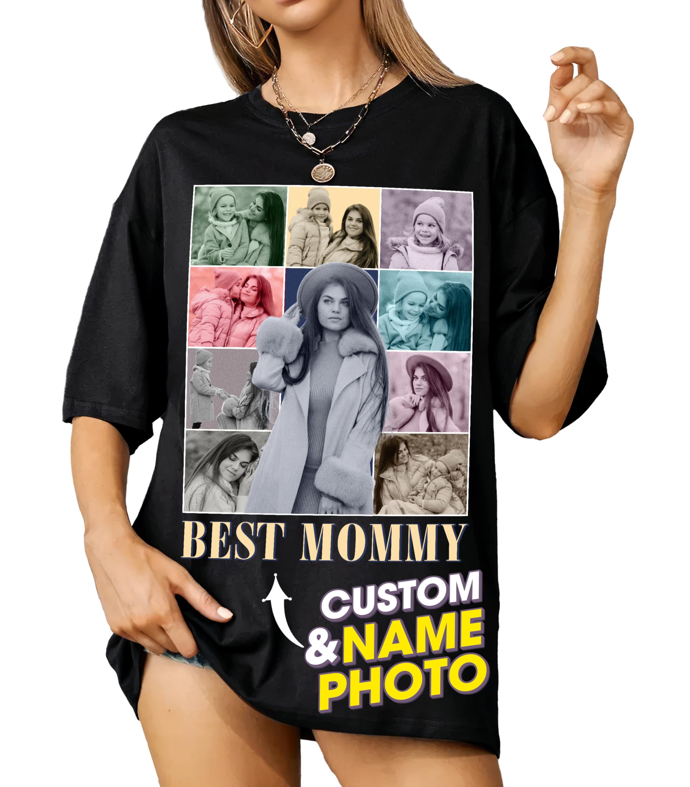 Mit & Mia Custom Design Your Own Custom Tee Personalized Photo Shirt Vintage Tee in Mom Era Birthday Gift Mothers Day Shirt for Mom