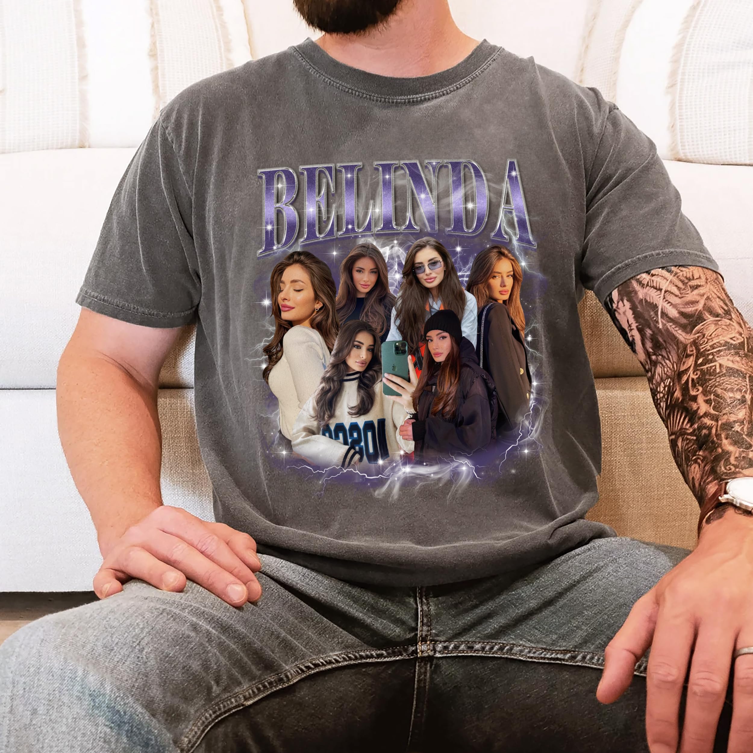 Custom Your Own Bootleg Rap Tee Shirts Custom Vintage Shirt for Boyfriend Custom Graphic Tees Christmas Birthday Gift, Large, Style #01