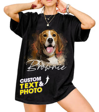 Mit & Mia Custom Dog Shirts Personalized Shirt with Face Photo Custom Pet Shirts 90s Vintage Shirt Unique Birthday Gifts for Dog Cat Lovers