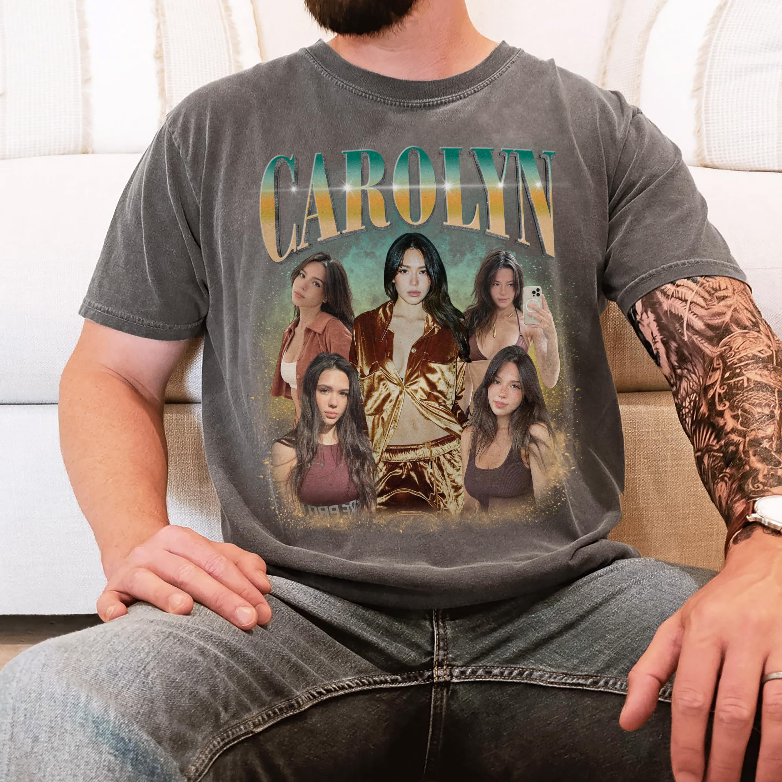 Custom Your Own Girlfriend Shirt for Boyfriend Personaized Bootleg Rap Tee Vintage Face Shirt Graphic Tee Gifts Idea for Birthday Valentines Day and Mothers Day