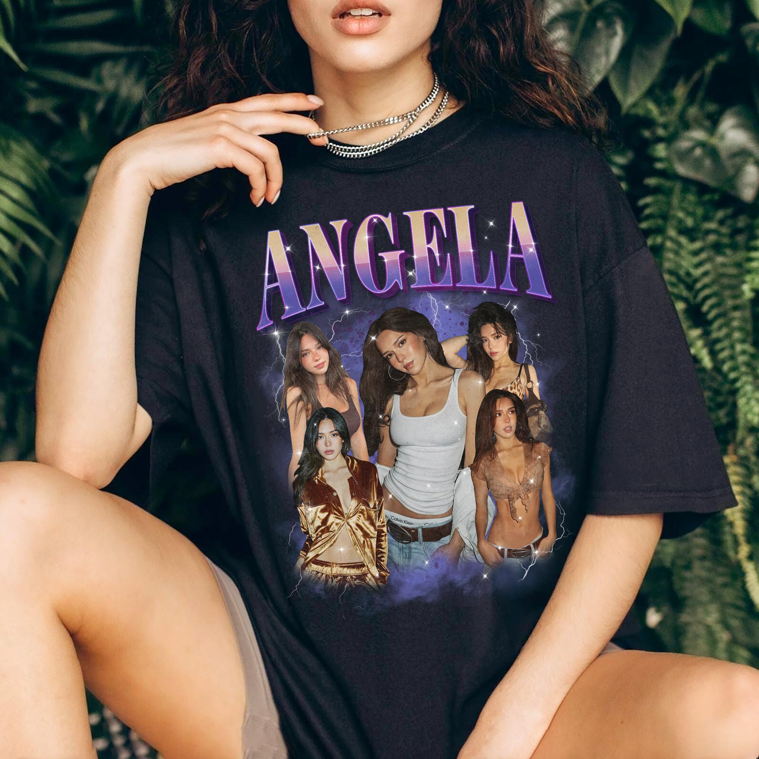 Mit & Mia Custom Bootleg Rap Shirt with Photo, Custom Text & Vintage Graphic Design - Unisex Adult T-Shirt, Large, Black