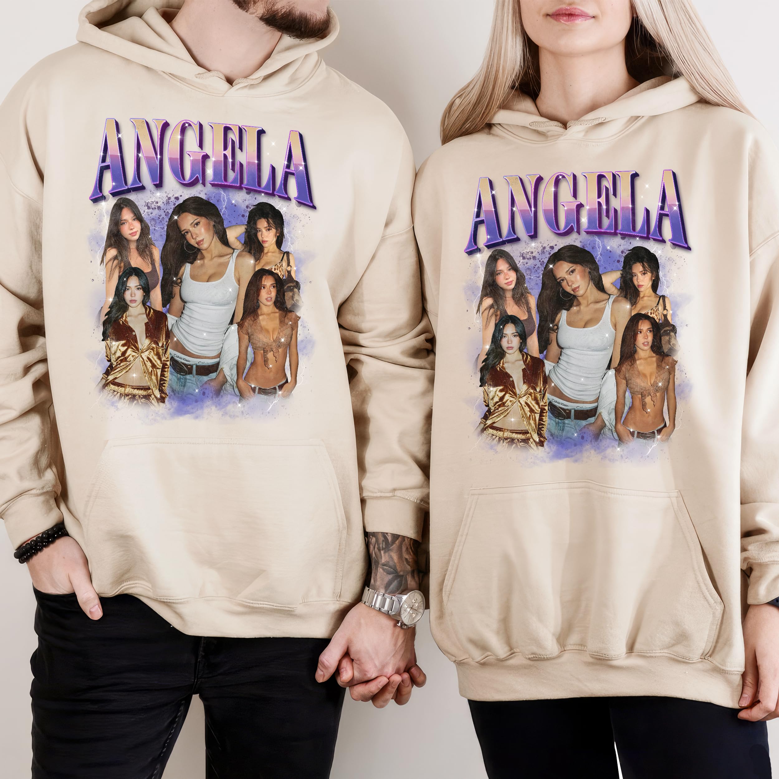 Mit & Mia Custom Bootleg Rap Shirt with Photo, Custom Text & Vintage Graphic Design - Unisex Adult T-Shirt, Large, Black