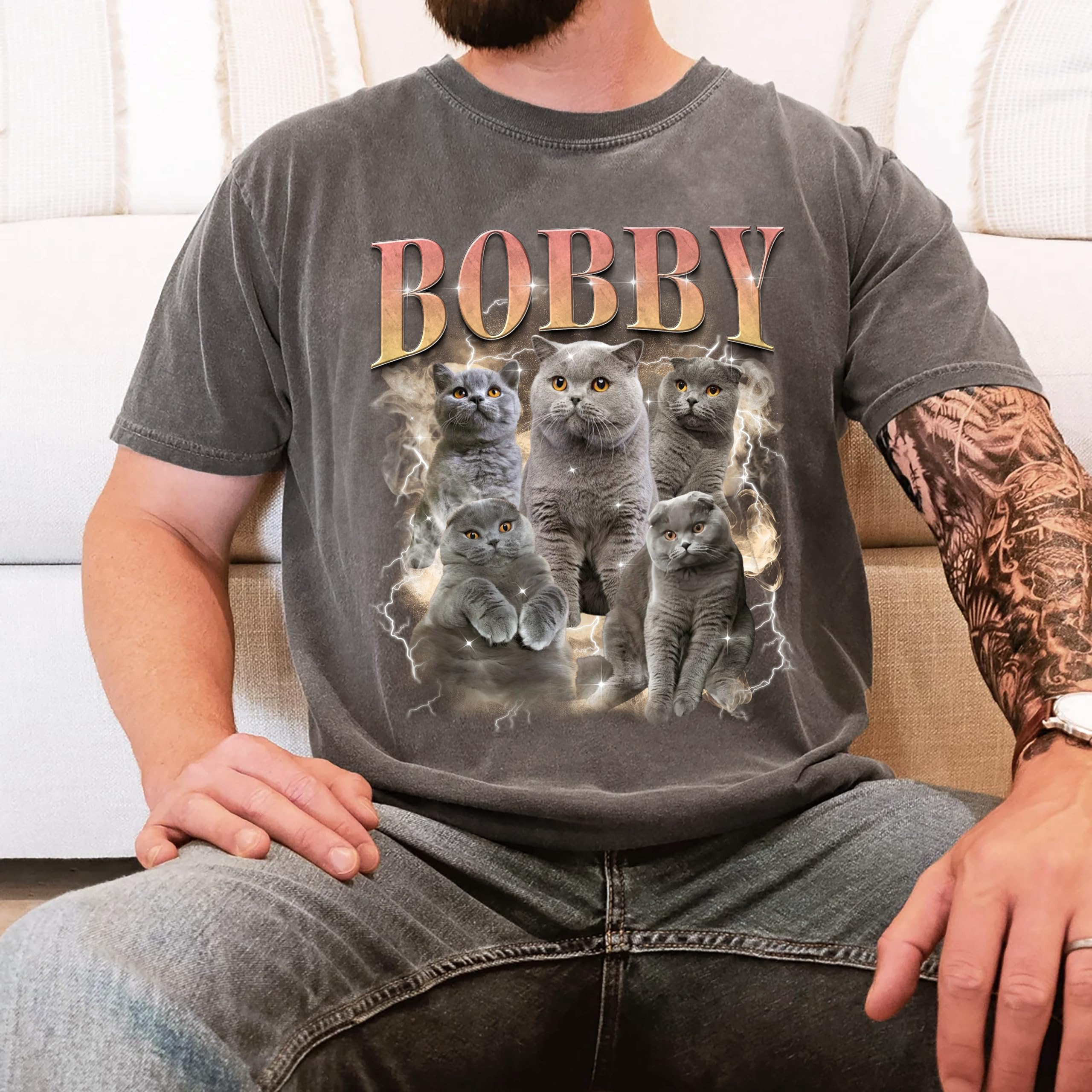 Mit & Mia Custom Your Own Bootleg Rap Tee Shirts Custom Bootleg Shirt Photo 90s Vintage Shirt for Boyfriend Custom Graphic Tees Gifts for Dog Cat Lover