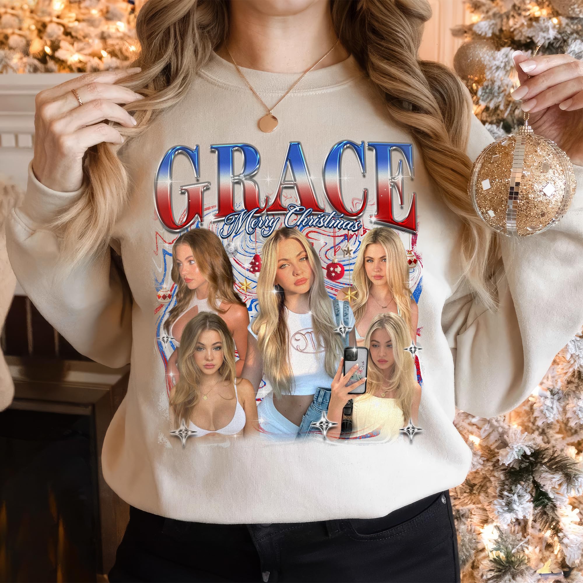 Custom T Shirts Christmas Shirt Custom Your Own Bootleg Shirt for Christmas Family Shirt Photo T Shirt Personalized Christmas Family T-Shirt