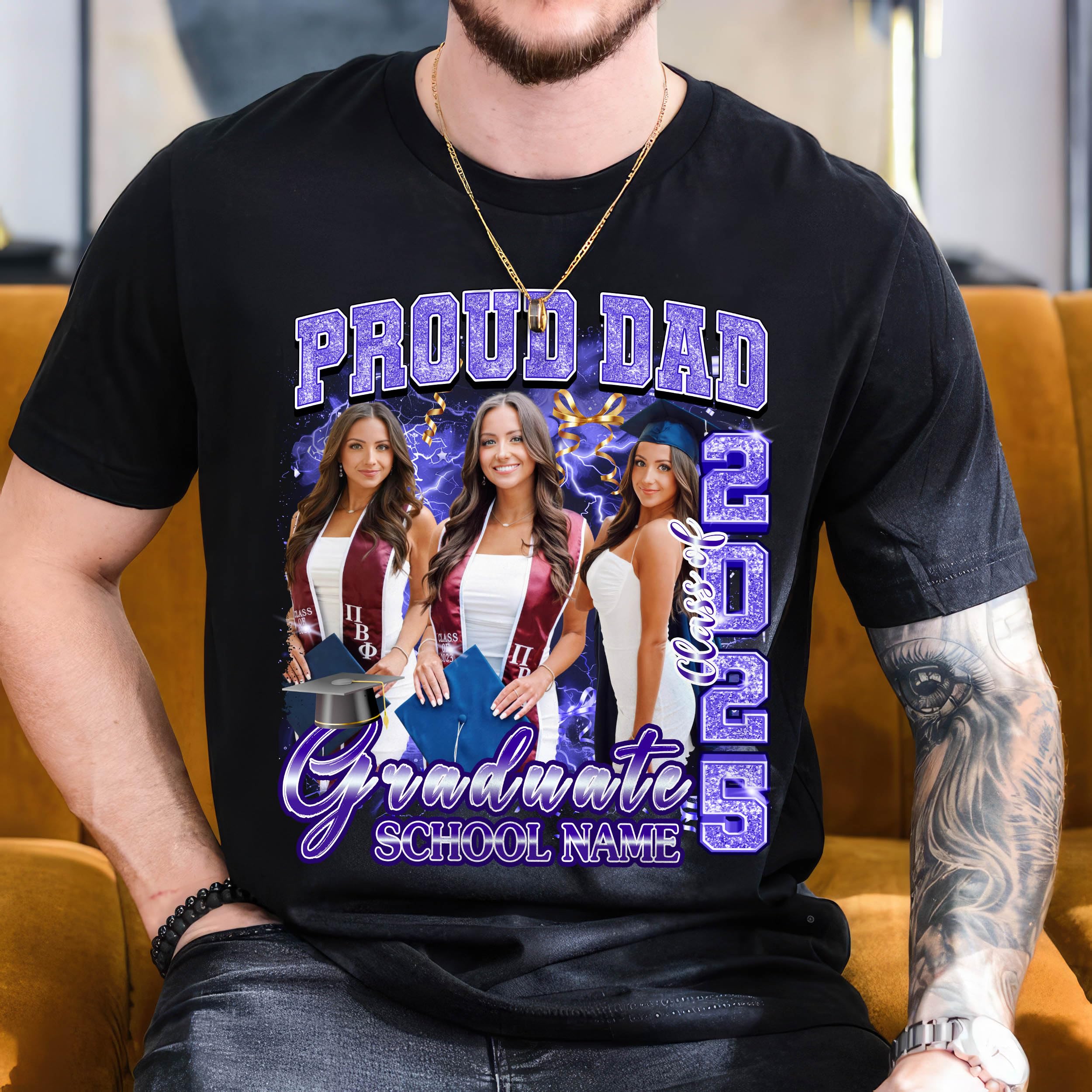Custom 2025 Graduate Shirt Customize Shirts with Picture Personalized Graduation T Shirts for Family Class of 2025 Custom Photo Graduation Proud Mom Shirt