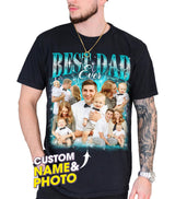 Mit & Mia Custom Photo Shirt for Dad Personalized Bootleg Rap Tee Unique Fathers Day & Birthday Gift