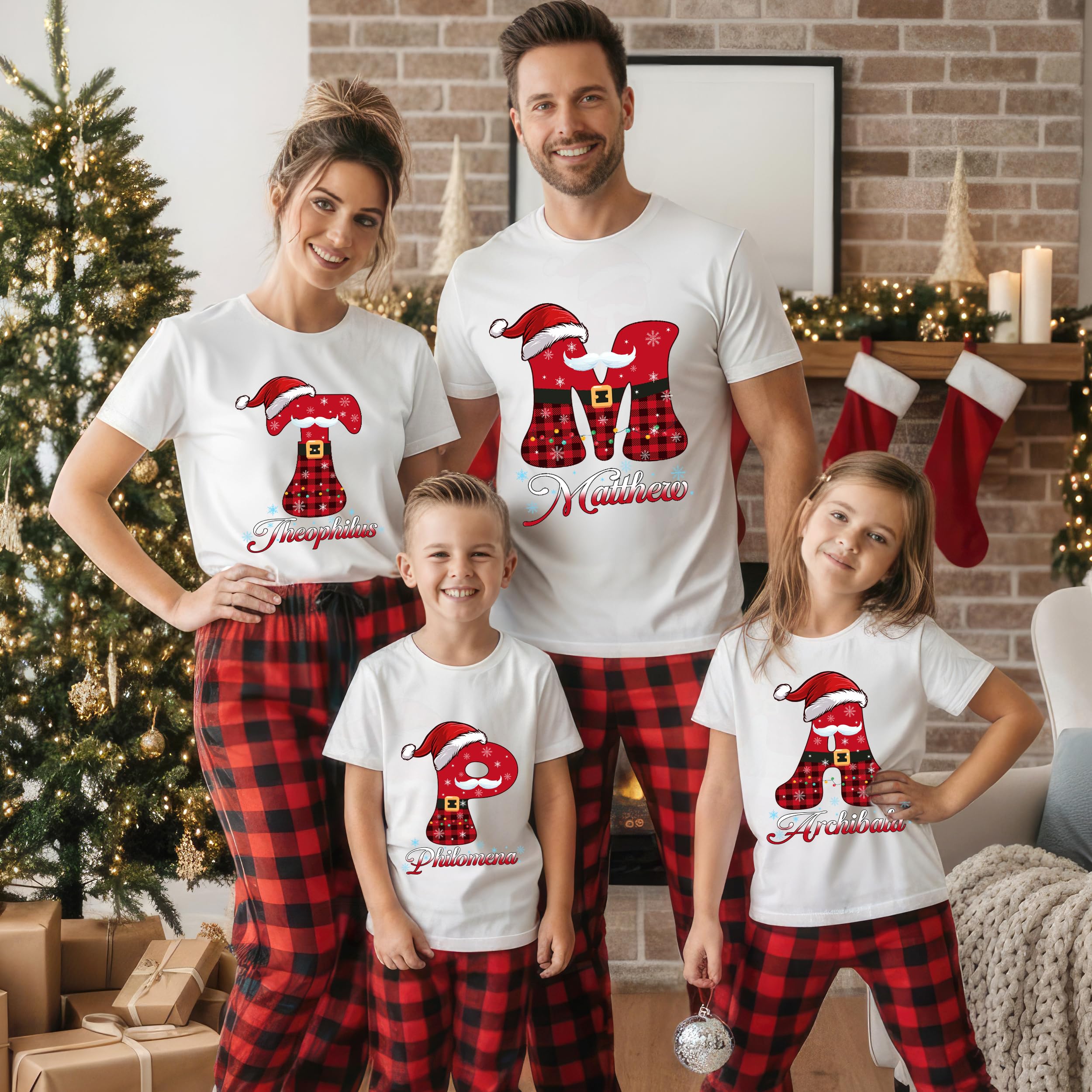 Custom Christmas Name Shirt Family Shirt for Christmas Family Shirt with Name Collage Personalized Christmas Family T-Shirt