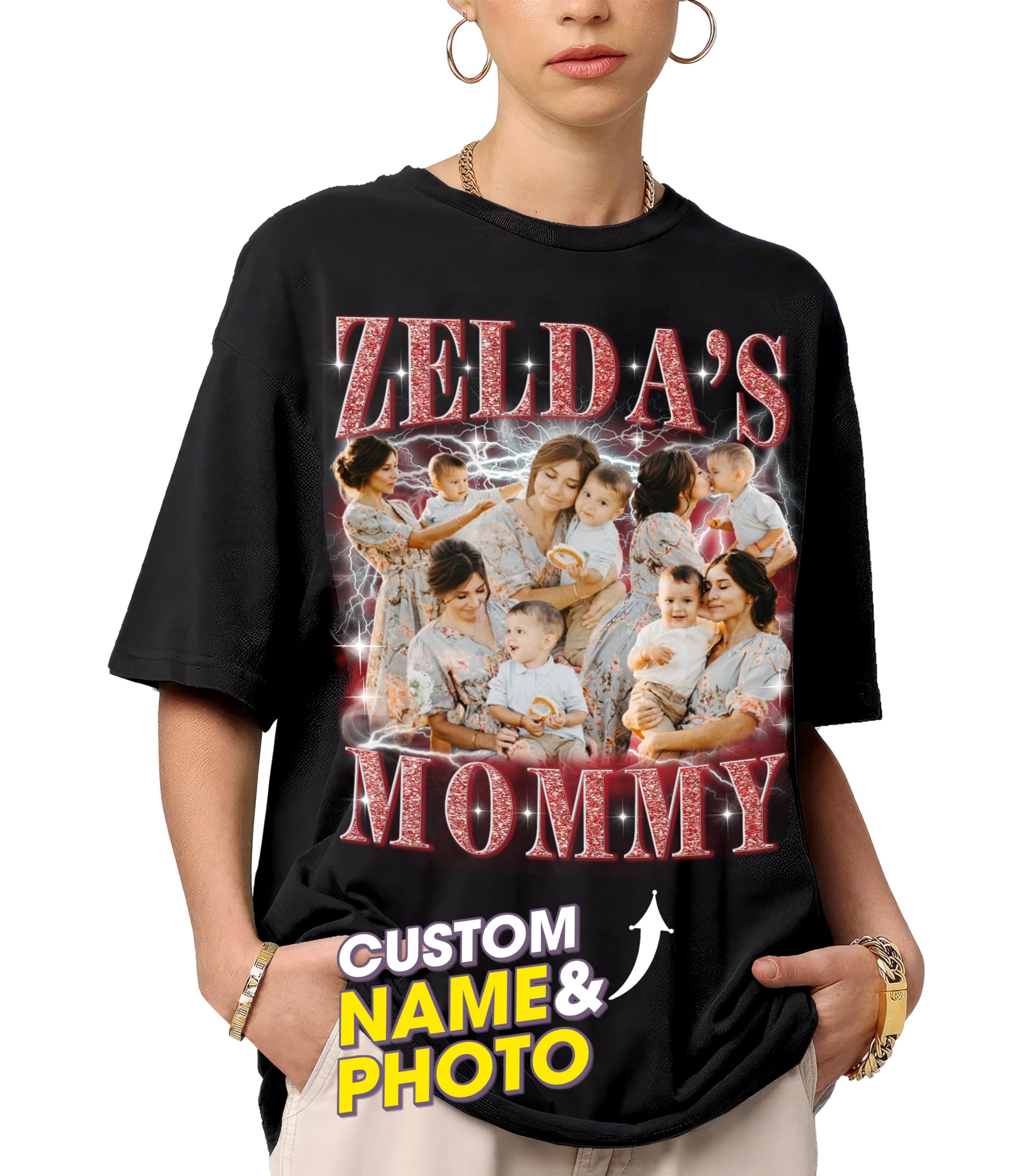 Mit & Mia Custom Bootleg Rap Tee Custom Mothers Day Shirt Personalized Mom Shirt Custom Your Own Vintage Shirt from Daughter and Son