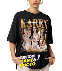 Mit & Mia Personalized Bootleg Rap Shirts for Boyfriend Girlfriend Custom Tee with Vintage Face Photo Gift Idea for Birthday and Valentines Day