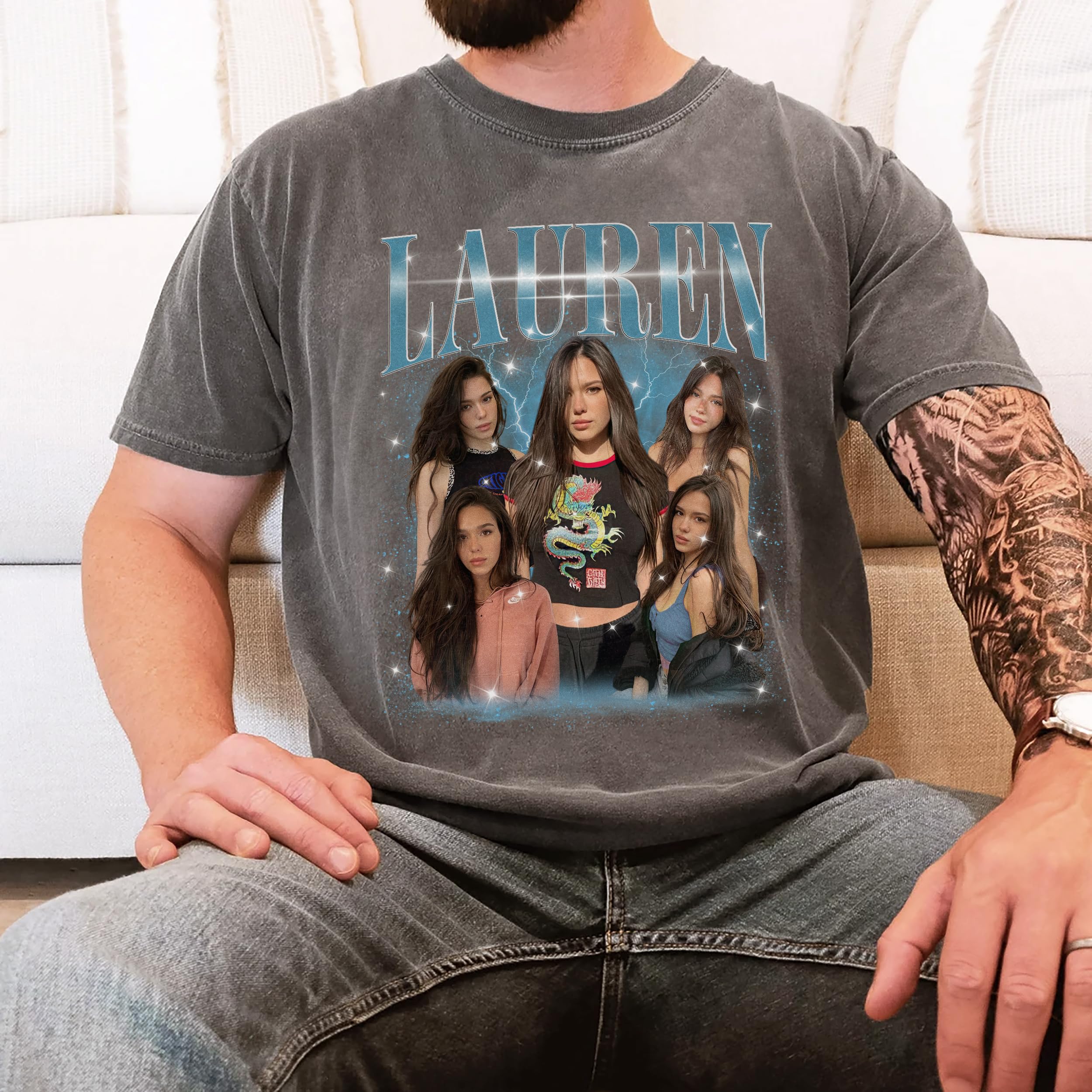 Mit & Mia Personalized Bootleg Rap Shirts for Boyfriend Girlfriend Custom Tee with Vintage Face Photo Gift Idea for Birthday and Valentines Day